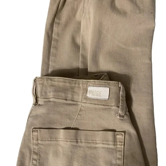 Paige Joggers Womens Size 27 Grosgrain Side Stripe Ankle Zip Color Vintage Oak - Picture 6 of 9